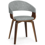 Silla de comedor individual de madera curvada de mediados de siglo - 20.5 an. x 21.7 prof. x 30.9 al.