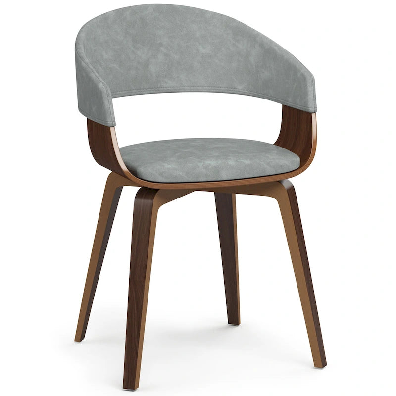Silla de comedor individual de madera curvada de mediados de siglo - 20.5 an. x 21.7 prof. x 30.9 al.