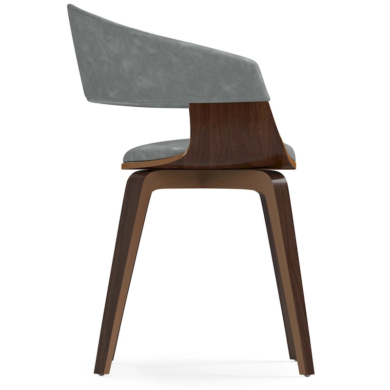 Silla de comedor individual de madera curvada de mediados de siglo - 20.5 an. x 21.7 prof. x 30.9 al.