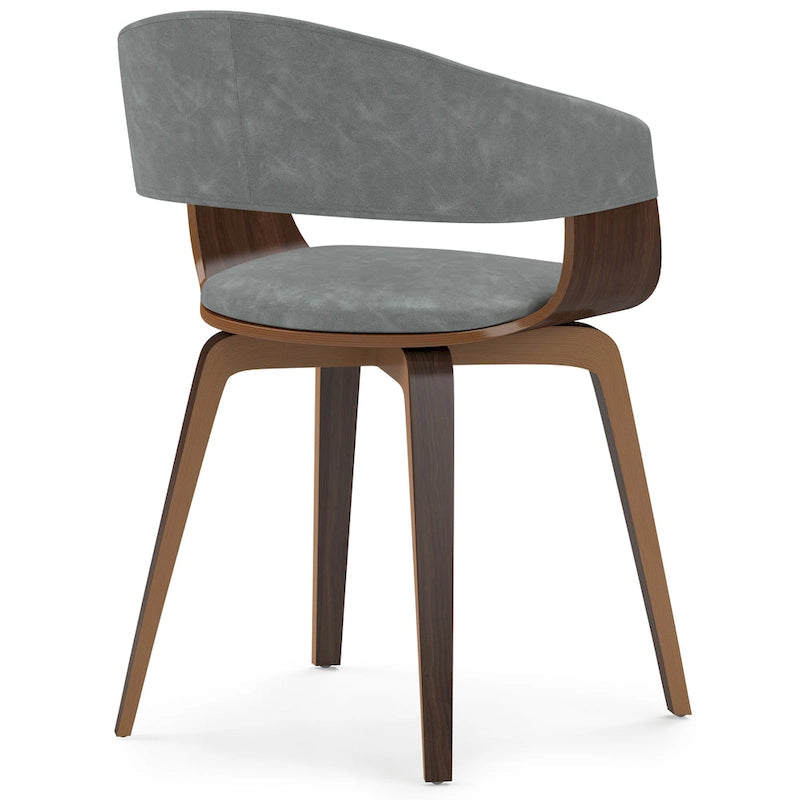 Silla de comedor individual de madera curvada de mediados de siglo - 20.5 an. x 21.7 prof. x 30.9 al.
