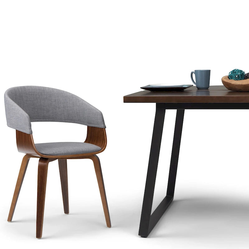 Silla de comedor individual de madera curvada de mediados de siglo - 20.5 an. x 21.7 prof. x 30.9 al.