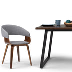 Silla de comedor individual de madera curvada de mediados de siglo - 20.5 an. x 21.7 prof. x 30.9 al.