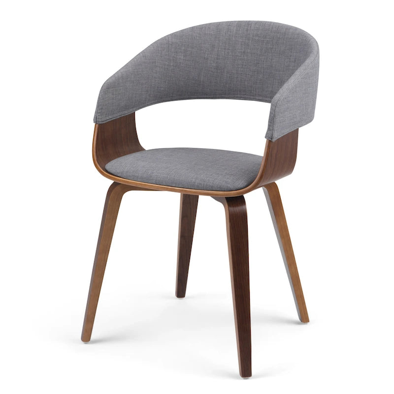 Silla de comedor individual de madera curvada de mediados de siglo - 20.5 an. x 21.7 prof. x 30.9 al.