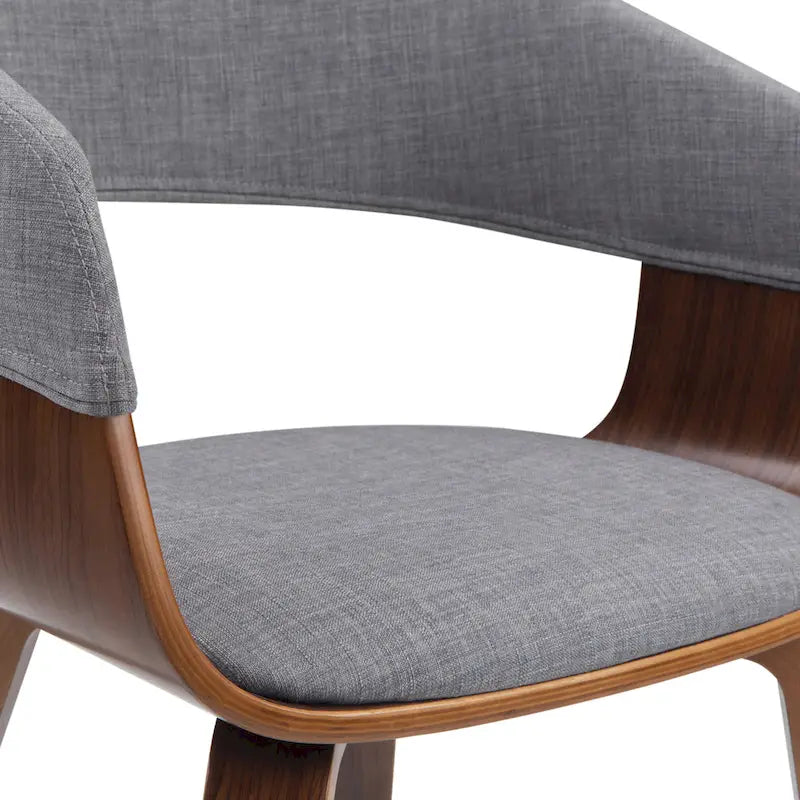 Silla de comedor individual de madera curvada de mediados de siglo - 20.5 an. x 21.7 prof. x 30.9 al.