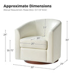 Sillón giratorio moderno de piel sintética con base de madera maciza