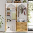 Armario rústico expandible con puerta de cristal