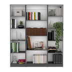 Juego de 3 libreros modulares de 4 estantes, blanco/multicolor/negro, montaje entre 3 personas