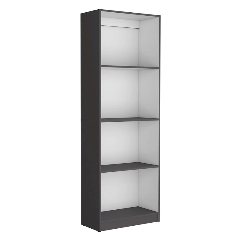 Juego de 3 libreros modulares de 4 estantes, blanco/multicolor/negro, montaje entre 3 personas