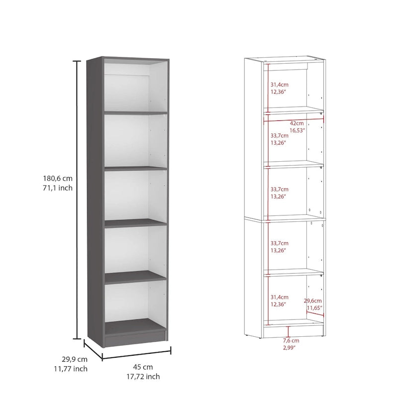 Juego de 3 libreros modulares de 4 estantes, blanco/multicolor/negro, montaje entre 3 personas