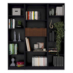 Juego de 3 libreros modulares de 4 estantes, blanco/multicolor/negro, montaje entre 3 personas