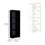 Juego de 3 libreros modulares de 4 estantes, blanco/multicolor/negro, montaje entre 3 personas