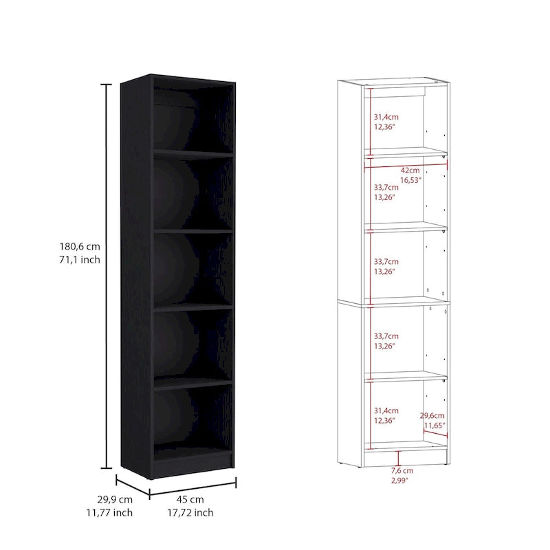 Juego de 3 libreros modulares de 4 estantes, blanco/multicolor/negro, montaje entre 3 personas