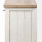 Madera maciza color marrón claro y blanco con aparador de 4 puertas de gabinete - 73W x 17D x 32H