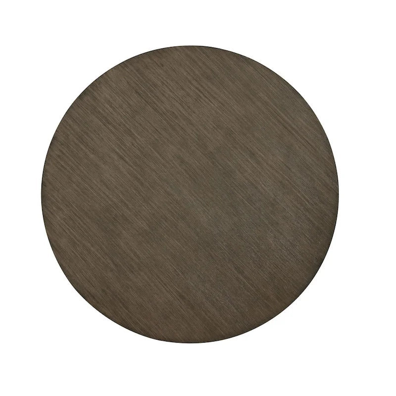 Mesa de comedor redonda rústica de madera gris de 48 pulgadas