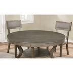 Mesa de comedor redonda rústica de madera gris de 48 pulgadas