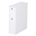 Mueble bajo con ruedas extraíble, blanco y estrecho, con cajones, de un solo uso