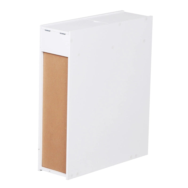 Mueble bajo con ruedas extraíble, blanco y estrecho, con cajones, de un solo uso