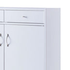 Zapatero de madera blanca con 2 puertas, con capacidad para hasta 15 pares