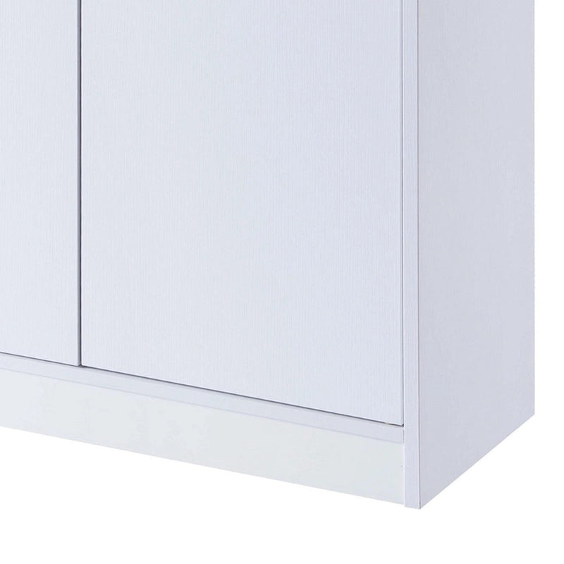 Zapatero de madera blanca con 2 puertas, con capacidad para hasta 15 pares