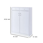 Zapatero de madera blanca con 2 puertas, con capacidad para hasta 15 pares