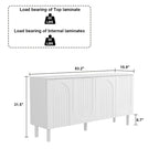 Aparador con 4 puertas, mesa auxiliar tipo buffet - 63.2W