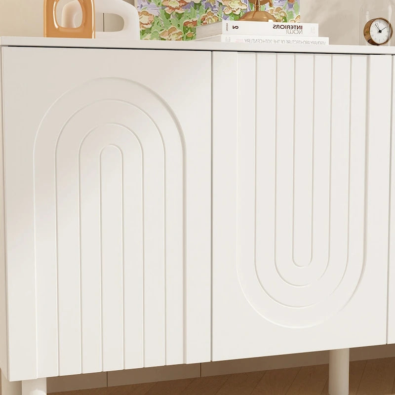 Aparador con 4 puertas, mesa auxiliar tipo buffet - 63.2W