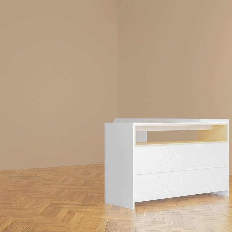 Tocador blanco Muebles multiusos Escritorio de esquina giratorio para el hogar