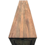 Armario de lino de 3 puertas con acabado natural marrón – Madera de teca reciclada