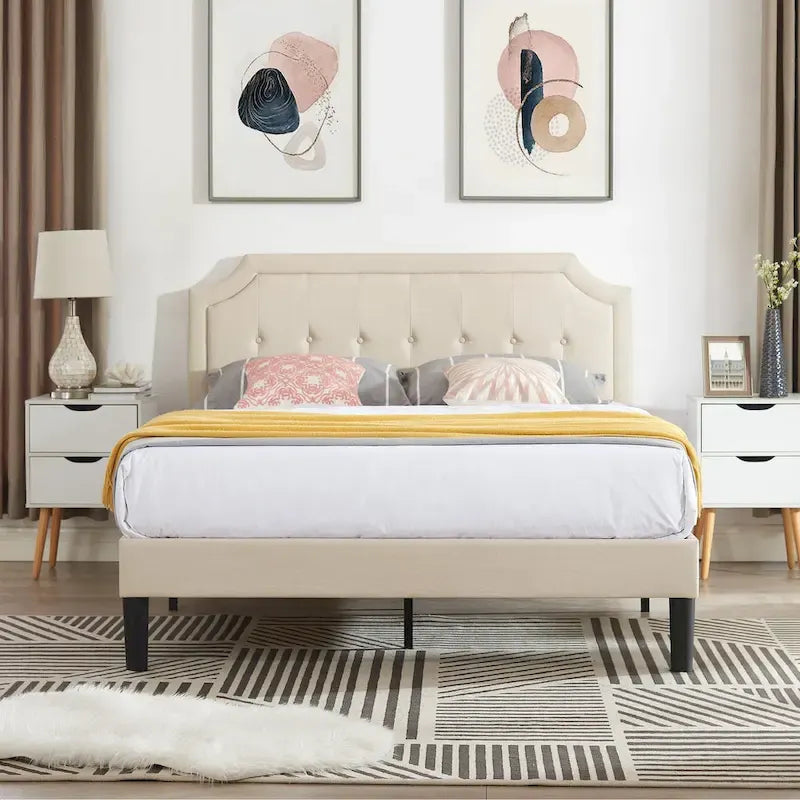 Estructuras de cama tapizadas con cabecero ajustable