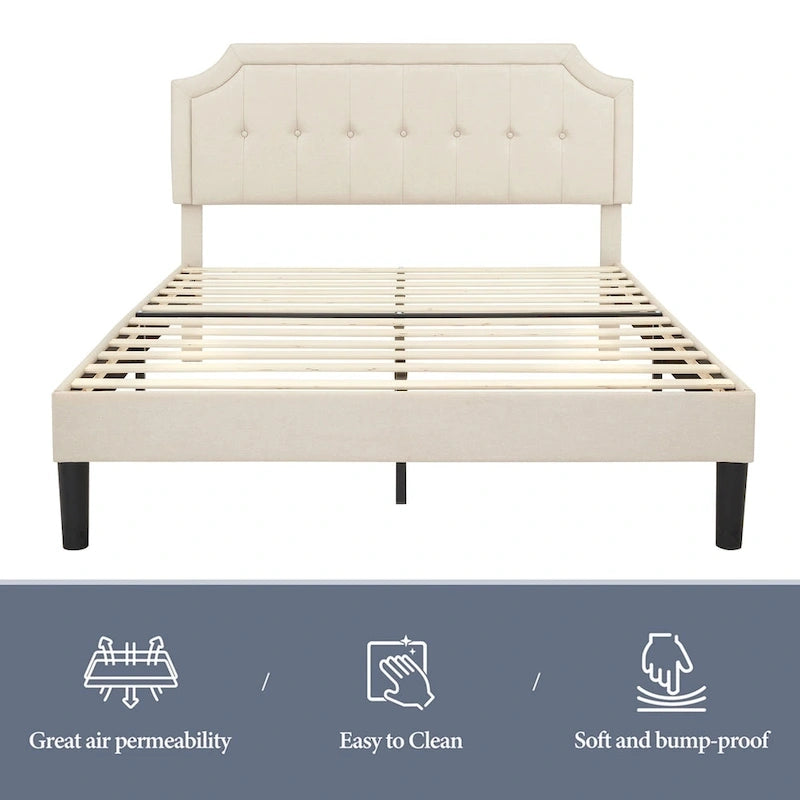 Estructuras de cama tapizadas con cabecero ajustable