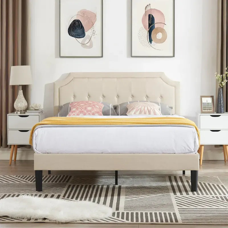 Estructuras de cama tapizadas con cabecero ajustable