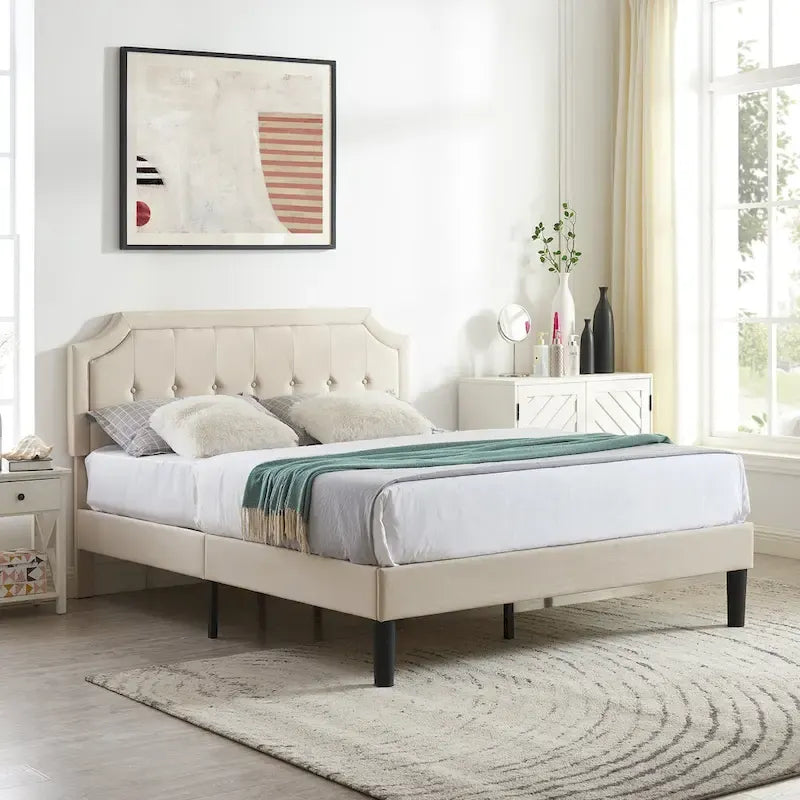 Estructuras de cama tapizadas con cabecero ajustable