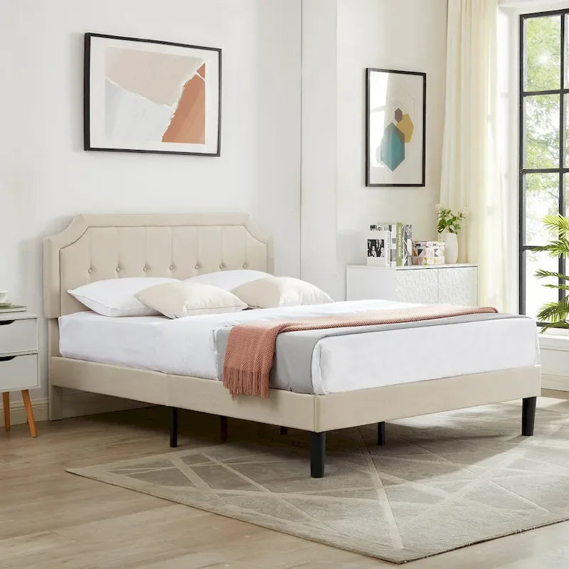 Estructuras de cama tapizadas con cabecero ajustable