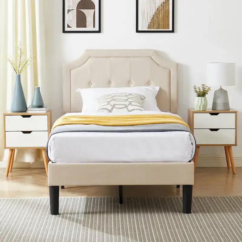 Estructuras de cama tapizadas con cabecero ajustable