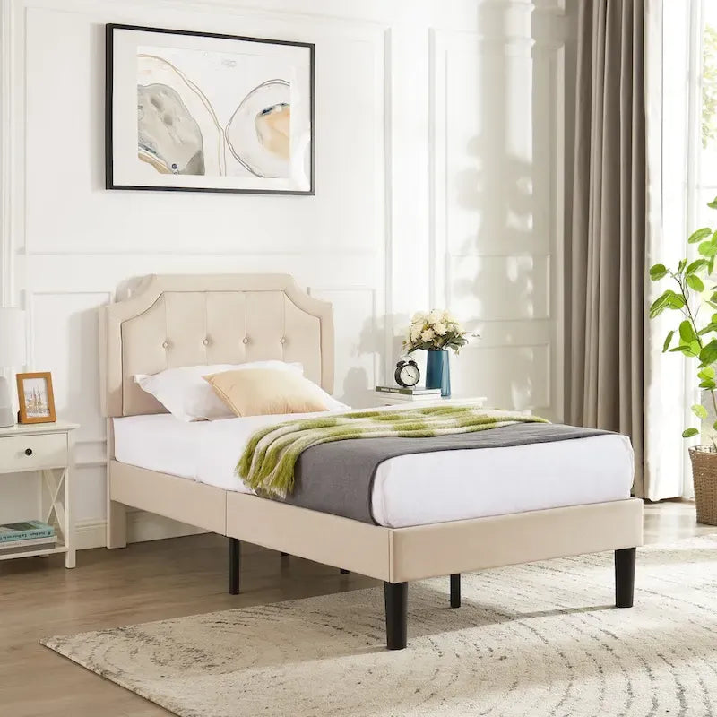 Estructuras de cama tapizadas con cabecero ajustable