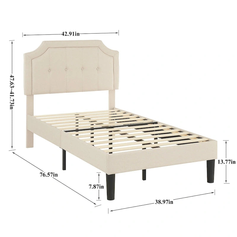 Estructuras de cama tapizadas con cabecero ajustable