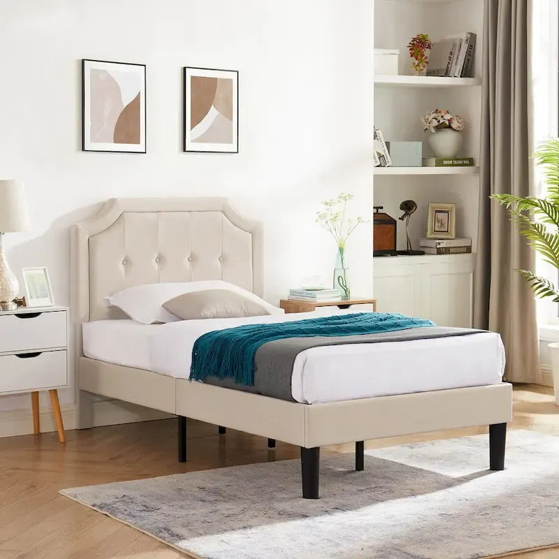 Estructuras de cama tapizadas con cabecero ajustable