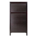 Vinoteca de madera color espresso, independiente, con capacidad para 20 botellas