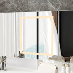 Elegante tocador blanco con luces LED, espejos y almacenamiento