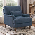 Sillón moderno tapizado, estructura de madera maciza con cojín lumbar, para sala de estar