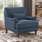 Sillón moderno tapizado, estructura de madera maciza con cojín lumbar, para sala de estar