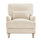Sillón moderno tapizado, estructura de madera maciza con cojín lumbar, para sala de estar