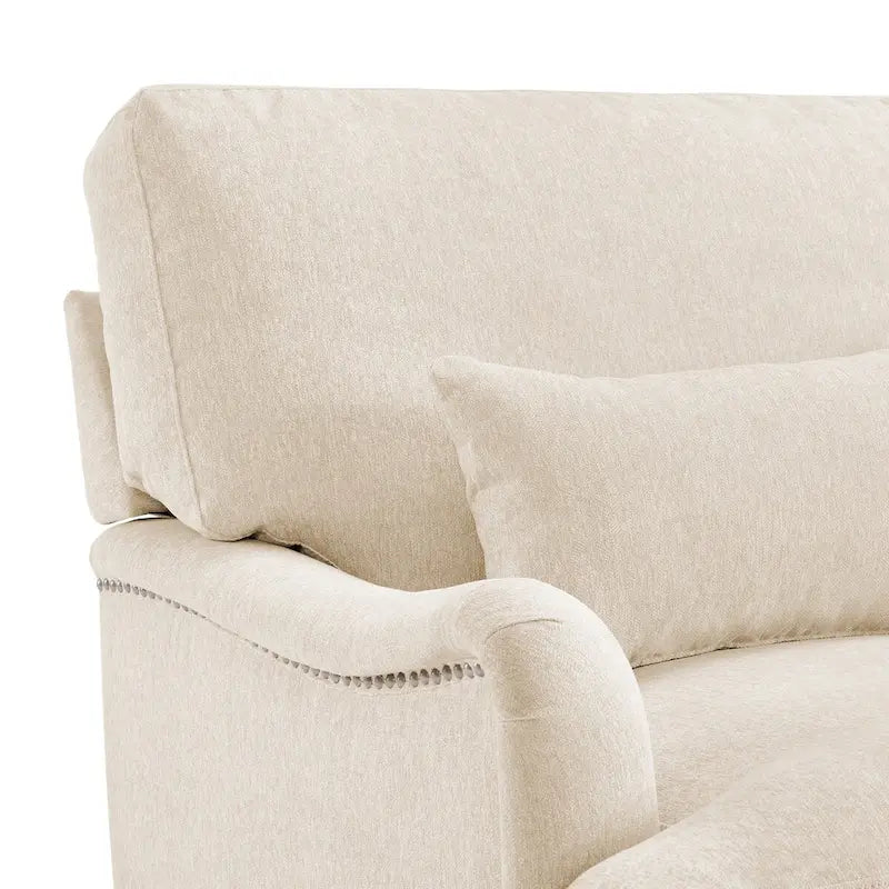 Sillón moderno tapizado, estructura de madera maciza con cojín lumbar, para sala de estar