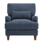 Sillón moderno tapizado, estructura de madera maciza con cojín lumbar, para sala de estar