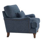 Sillón moderno tapizado, estructura de madera maciza con cojín lumbar, para sala de estar
