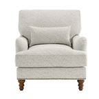 Sillón moderno tapizado, estructura de madera maciza con cojín lumbar, para sala de estar