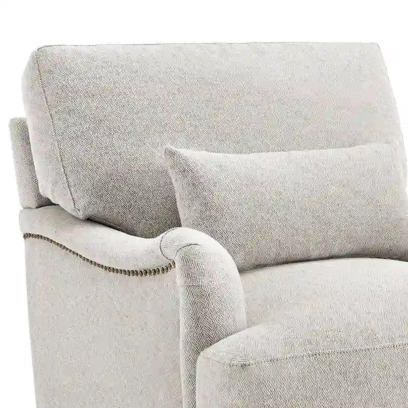Sillón moderno tapizado, estructura de madera maciza con cojín lumbar, para sala de estar