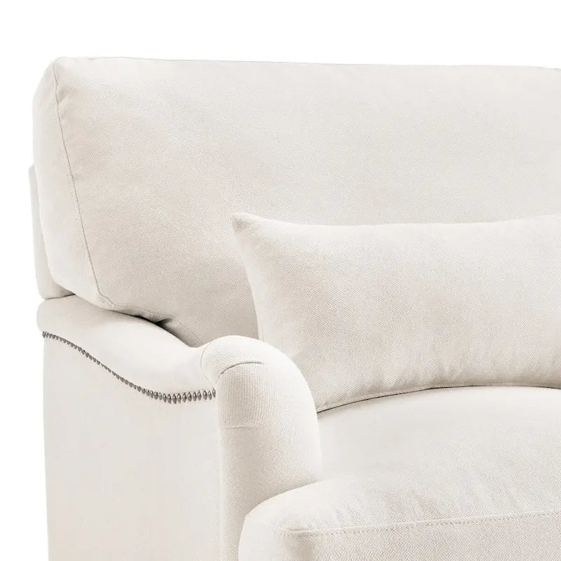 Sillón moderno tapizado, estructura de madera maciza con cojín lumbar, para sala de estar
