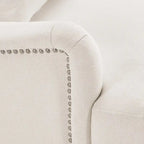 Sillón moderno tapizado, estructura de madera maciza con cojín lumbar, para sala de estar