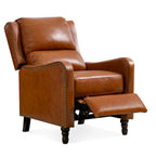 Sillón reclinable de cuero con respaldo pushback, cómodo para sala de estar